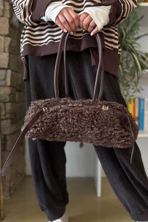 Hick Shearling Barrel Pant Chocolate